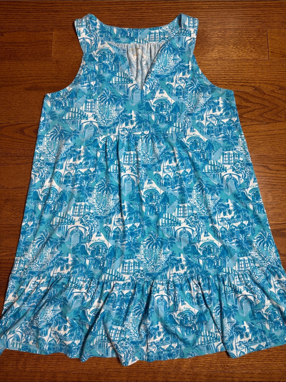XL Lilly Pulitzer Lindy Dress in Amalfi Blue Sunny State Of Mind